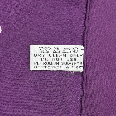 VINTAGE CHANEL CAMELLIA PATTERN SCARF PURPLE SILK 90335739