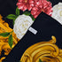 VINTAGE CHANEL CAMELLIA SCARF BLACK SILK 90324784