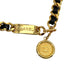 VINTAGE CHANEL CHAIN BELT COCOMARK BLACK GOLD LEATHER ACCESSORY 90324146