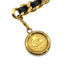 VINTAGE CHANEL CHAIN BELT COCOMARK BLACK GOLD LEATHER ACCESSORY 94A 90321769