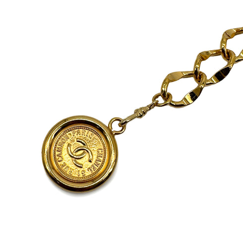 VINTAGE CHANEL CHAIN BELT COCOMARK GOLD ACCESSORY 90321105