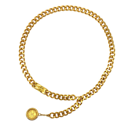 VINTAGE CHANEL CHAIN BELT COCOMARK GOLD ACCESSORY 90322039