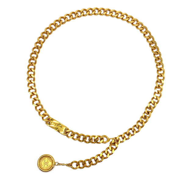 VINTAGE CHANEL CHAIN BELT COCOMARK GOLD ACCESSORY 90322039