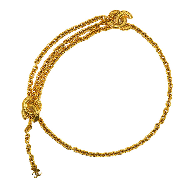 VINTAGE CHANEL CHAIN BELT COCOMARK MATELASSE GOLD ACCESSORY 90334252
