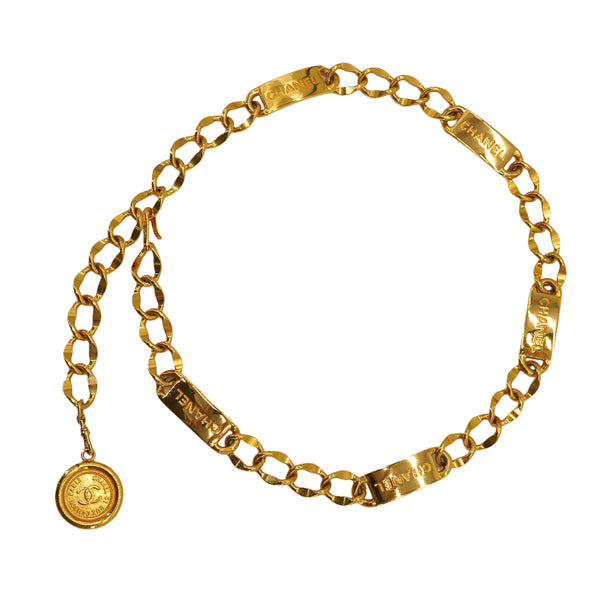 VINTAGE CHANEL CHAIN BELT LOGO ACCESSORY 90326636