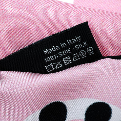 VINTAGE CHANEL CHAIN COCOMARK SCARF PINK SILK 90343247