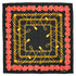 VINTAGE CHANEL CHAIN CAMELLIA PATTERN SCARF BLACK SILK 90345101