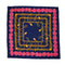 VINTAGE CHANEL CHAIN FLOWER PATTERN SCARF NAVY PINK SILK 90339686