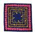 VINTAGE CHANEL CHAIN FLOWER PATTERN SCARF NAVY PINK SILK 90339686