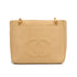 VINTAGE CHANEL CHAIN SHOULDER BAG BEIGE CAVIAR SKIN GOLD HARDWARE 90343933