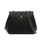 VINTAGE CHANEL CHAIN SHOULDER BAG BLACK CAVIAR SKIN SILVER HARDWARE 90335595