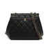VINTAGE CHANEL CHAIN SHOULDER BAG BLACK CAVIAR SKIN SILVER HARDWARE 90335595