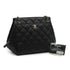 VINTAGE CHANEL CHAIN SHOULDER BAG BLACK CAVIAR SKIN SILVER HARDWARE 90335595