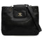 VINTAGE CHANEL CHAIN SHOULDER BAG BLACK CAVIAR SKIN SILVER HARDWARE 90344463