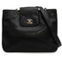VINTAGE CHANEL CHAIN SHOULDER BAG BLACK CAVIAR SKIN SILVER HARDWARE 90344463