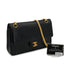 VINTAGE CHANEL CHAIN SHOULDER BAG BLACK LIZARD GOLD HARDWARE 90313859