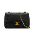 VINTAGE CHANEL CHAIN SHOULDER BAG BLACK OSTRICH GOLD HARDWARE 90344384