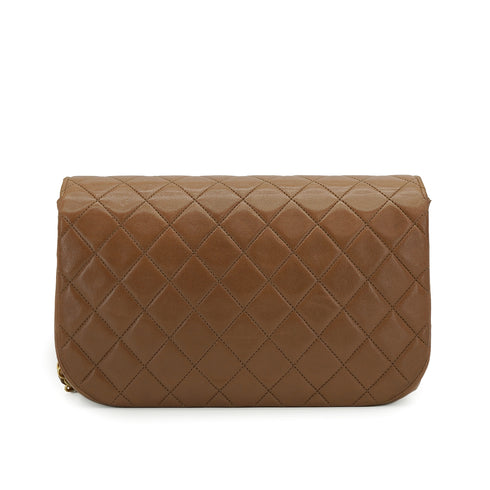 VINTAGE CHANEL MATELASSE CHAIN SHOULDER BAG BROWN LAMB SKIN GOLD HARDWARE 90334145