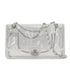 VINTAGE CHANEL CHAIN SHOULDER BAG CLEAR WHITE VINYL LEATHER SILVER HARDWARE 90327098