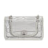 VINTAGE CHANEL CHAIN SHOULDER BAG CLEAR WHITE VINYL LEATHER SILVER HARDWARE 90327098