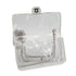 VINTAGE CHANEL CHAIN SHOULDER BAG CLEAR WHITE VINYL LEATHER SILVER HARDWARE 90327098
