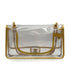 VINTAGE CHANEL CHAIN SHOULDER BAG GOLD CLEAR VINYL LEATHER GOLD HARDWARE 90343016