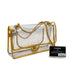 VINTAGE CHANEL CHAIN SHOULDER BAG GOLD CLEAR VINYL LEATHER GOLD HARDWARE 90343016