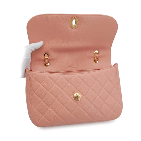 VINTAGE CHANEL MATELASSE CHAIN SHOULDER BAG PINK CAVIAR SKIN MATT GOLD HARDWARE 90338293