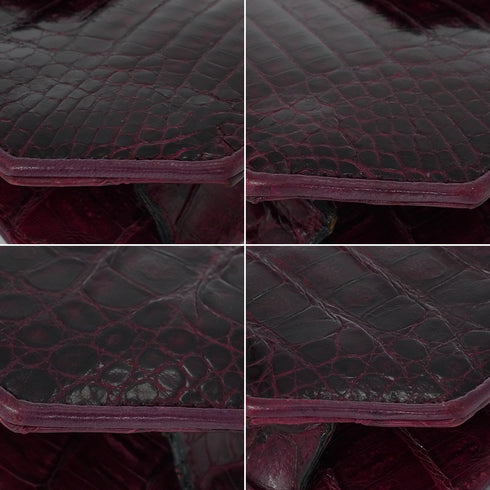 VINTAGE CHANEL CHAIN SHOULDER BAG PURPLE CROCODILE GOLD HARDWARE 90350865