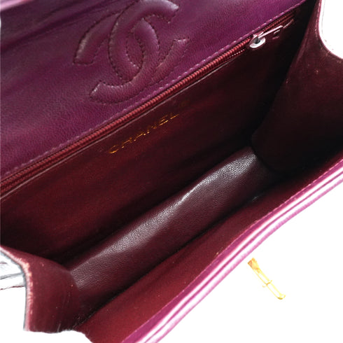 VINTAGE CHANEL CHAIN SHOULDER BAG PURPLE CROCODILE GOLD HARDWARE 90350865