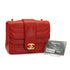 VINTAGE CHANEL CHAIN SHOULDER BAG RED LAMB SKIN GOLD HARDWARE 90335324