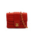 VINTAGE CHANEL CHAIN SHOULDER BAG RED LAMB SKIN GOLD HARDWARE 90335324