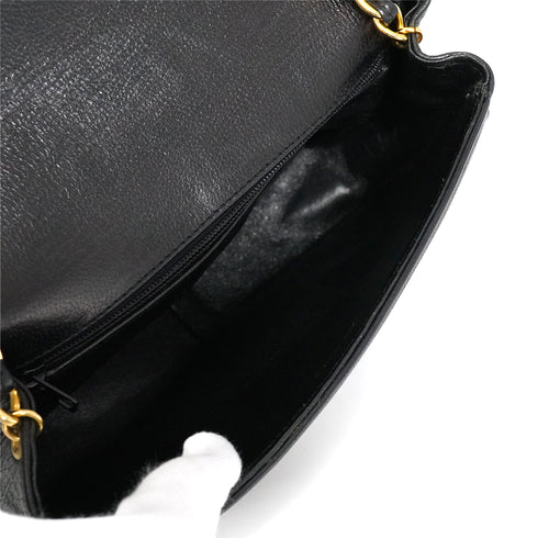 VINTAGE CHANEL COCOMARK CHAIN SHUOLDER BAG BLACK LAMB SKIN GOLD HARDWARE 90344063