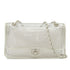 VINTAGE CHANEL CHAIN SHUOLDER BAG CLEAR WHITE VINYL LEATHER SILVER HARDWARE 90339152