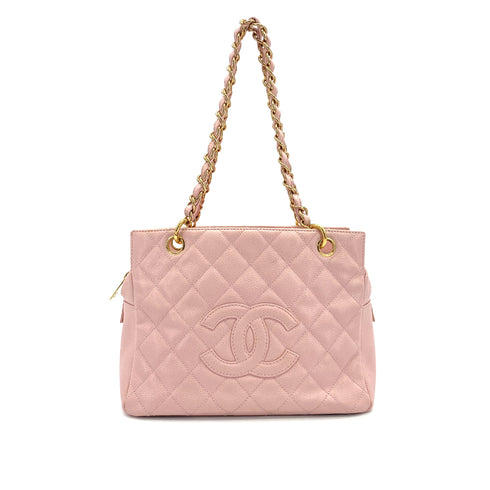 VINTAGE CHANEL COCOMARK CHAIN TOTE BAG LIGHT PINK CAVIAR SKIN GOLD HARDWARE 90321763