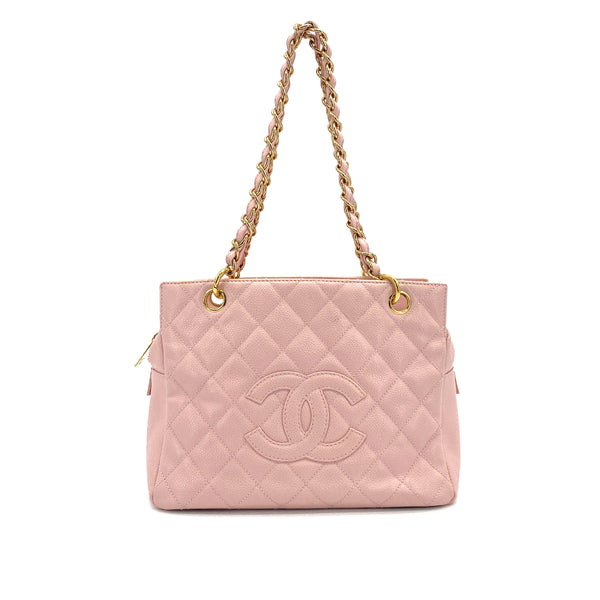 VINTAGE CHANEL COCOMARK CHAIN TOTE BAG LIGHT PINK CAVIAR SKIN GOLD HARDWARE 90321763
