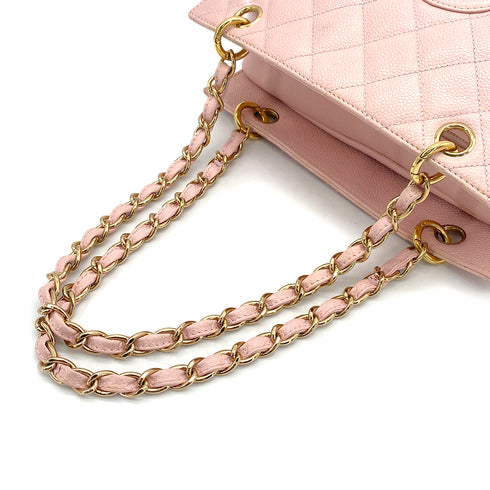 VINTAGE CHANEL COCOMARK CHAIN TOTE BAG LIGHT PINK CAVIAR SKIN GOLD HARDWARE 90321763