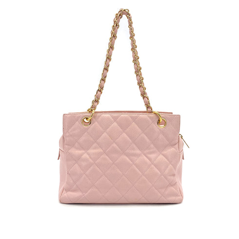 VINTAGE CHANEL COCOMARK CHAIN TOTE BAG LIGHT PINK CAVIAR SKIN GOLD HARDWARE 90321763