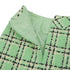 VINTAGE CHANEL CHECK COCO BUTTON TWEED JACKET SKIRT SET LIGHT GREEN WOOL 38 94P RTW 90332949