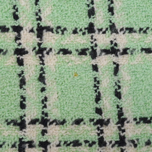 VINTAGE CHANEL CHECK COCO BUTTON TWEED JACKET SKIRT SET LIGHT GREEN WOOL 38 94P RTW 90332949