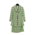 VINTAGE CHANEL CHECK COCO BUTTON TWEED JACKET SKIRT SET LIGHT GREEN WOOL 38 94P RTW 90332949