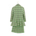 VINTAGE CHANEL CHECK COCO BUTTON TWEED JACKET SKIRT SET LIGHT GREEN WOOL 38 94P RTW 90332949