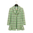 VINTAGE CHANEL CHECK COCO BUTTON TWEED JACKET SKIRT SET LIGHT GREEN WOOL 38 94P RTW 90332949