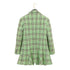 VINTAGE CHANEL CHECK COCO BUTTON TWEED JACKET SKIRT SET LIGHT GREEN WOOL 38 94P RTW 90332949