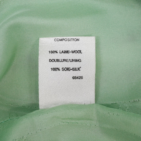VINTAGE CHANEL CHECK COCO BUTTON TWEED JACKET SKIRT SET LIGHT GREEN WOOL 38 94P RTW 90332949