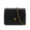 VINTAGE CHANEL CHEVRON CHAIN SHOULDER BAG BLACK LAMB SKIN GOLD HARDWARE 90331241