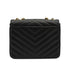 VINTAGE CHANEL CHEVRON CHAIN SHOULDER BAG BLACK LAMB SKIN GOLD HARDWARE 90331241
