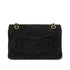 VINTAGE CHANEL CHEVRON CHAIN SHOULDER BAG BLACK SUEDE GOLD HARDWARE 90322286