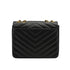 VINTAGE CHANEL CHEVRON V STITCH CHAIN SHOULDER BAG BLACK LAMB SKIN GOLD HARDWARE 90335500