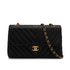 VINTAGE CHANEL CHEVRON V STITCH CHAIN SHOULDER BAG BLACK LAMB SKIN GOLD HARDWARE 90340147